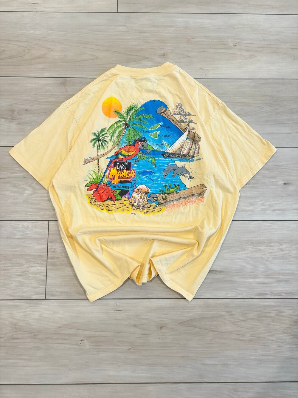 The Last Mango in Paradise Vintage 90s St. Maarten Surfwear beach Men’s t-shirt